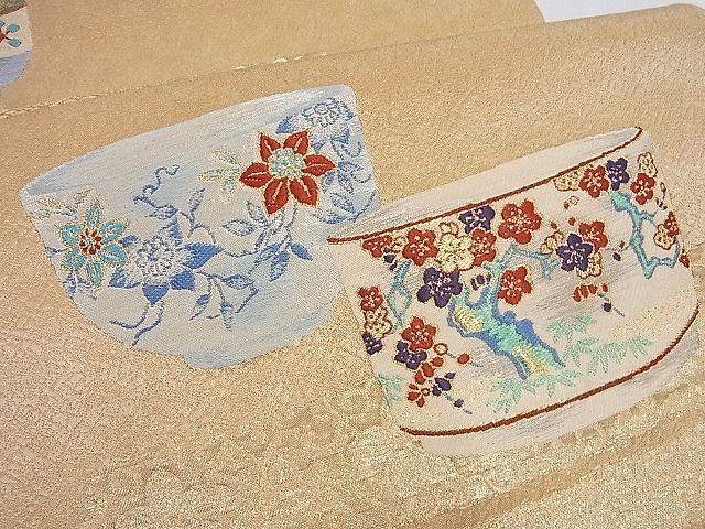 平和屋-こころ店■京の名門　じゅらく謹製　六通柄袋帯　仁清色絵茶器図　金糸　正絹　逸品　AAAC4053Bph_画像3