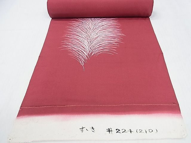 平和屋2■付下げ　反物　着尺　ろうけつ染め　草花　逸品　未使用　DAAA2535ma_画像8