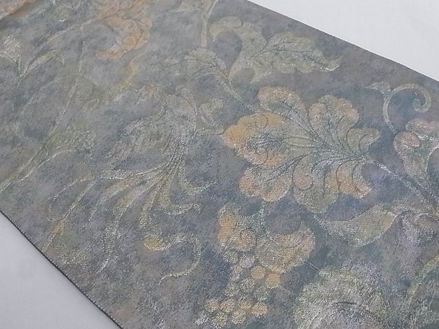 平和屋川間店■六通柄袋帯　花鳥唐華文様　引箔　正絹　逸品　A-az5315_画像2