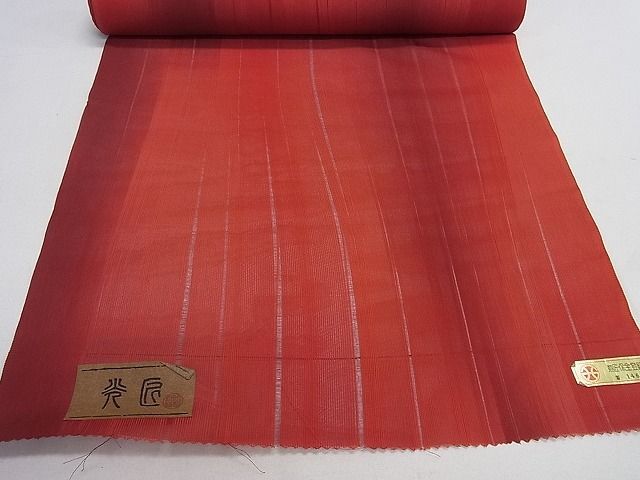 平和屋川間店■夏物　西陣　小紋　反物　着尺　縦絽　光匠　間道　逸品　未使用　aaa3582_画像6