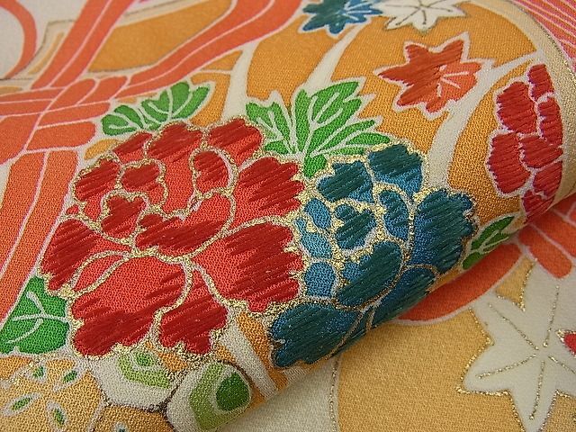 平和屋川間店■訪問着　刺繍　鏡裏七宝花菱文　金彩　逸品　n-sa2530_画像5