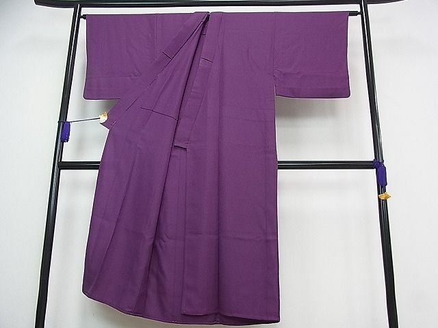 平和屋川間店■上質な色無地　単衣　桑の実色　逸品　tx5936_画像3