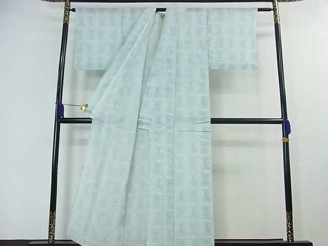 平和屋川間店■夏物　お召　色紙松葉文　eee4854_画像2