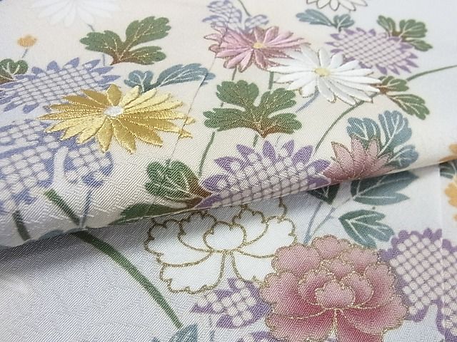 平和屋2■訪問着　刺繍　吉祥花文　金彩　洗える着物　DAAA9034ox_画像7