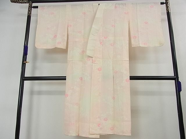 平和屋川間店■長襦袢 単衣 流水菊文 洗える着物 sa4056の画像2