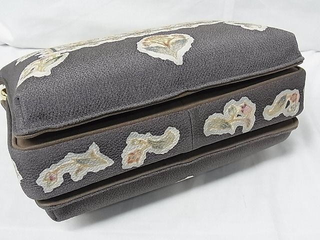  flat peace shop - here . shop # hill -ply quality product OKAJIMA kimono small articles Japanese clothing bag handbag .. flower writing . cotton ... color gold paint storage bag attaching excellent article unused A-cs7948