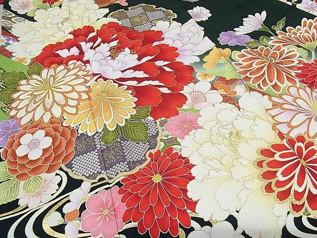 平和屋-こころ店■豪華振袖 刺繍 雪輪草花文 暈し染め 金彩 正絹 逸品 AAAC0593Acsの画像5