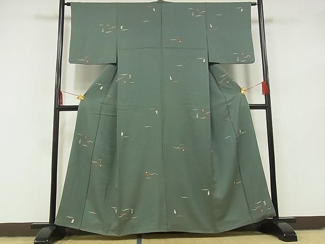 平和屋-こころ店■上質な小紋 総刺繍 兎 正絹 逸品 AAAC9873Bzgの画像2
