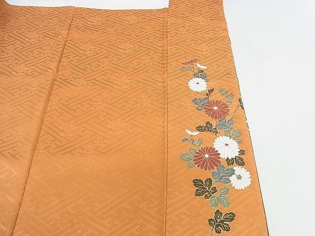 平和屋2■豪華振袖　駒刺繍　花籬松竹梅　暈し染め　金彩　逸品　DAAA9080ox_八掛