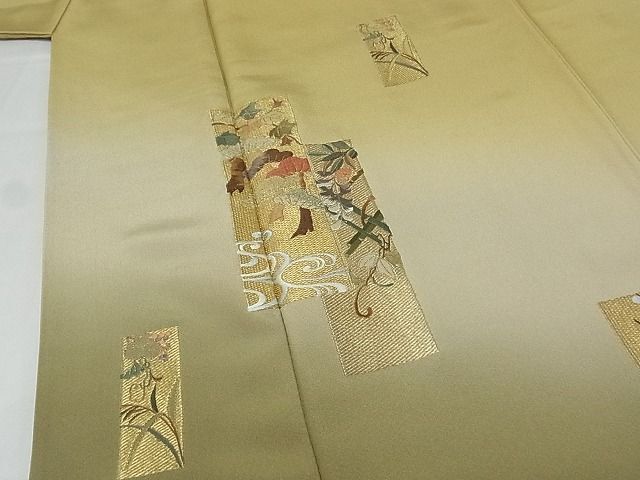 平和屋-こころ店■訪問着　刺繍　短冊花文　暈し染　正絹　逸品　1B-wt2383_画像4