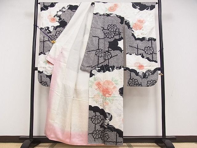  flat peace shop 2# gorgeous long-sleeved kimono piece embroidery aperture stop . taking .. flower writing gold silver thread .... made excellent article ya1172