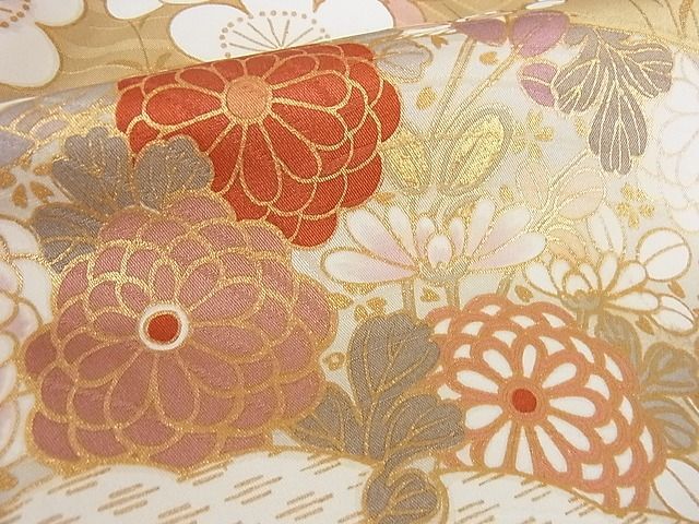  flat peace shop 2# gorgeous long-sleeved kimono Mai ... flower writing .. dyeing gold paint excellent article DAAB7351ps