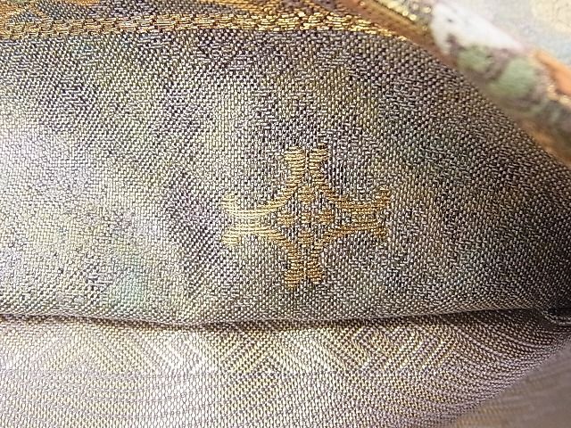 平和屋2■六通柄袋帯　上代名物裂　金糸　引箔　逸品　DAAA8251fe_画像6