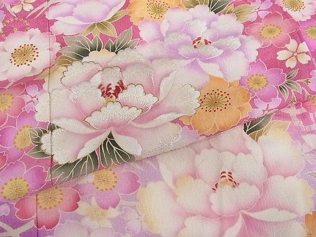  flat peace shop - here . shop # gorgeous long-sleeved kimono . flower writing .. dyeing gold paint silk excellent article AAAC5360Bnp