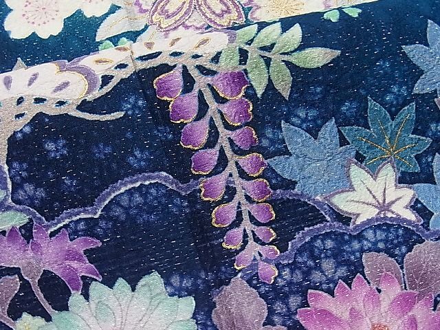  flat peace shop 1# gorgeous long-sleeved kimono . taking .... flower writing .. dyeing silver through . ground .... made excellent article CAAA1882yc