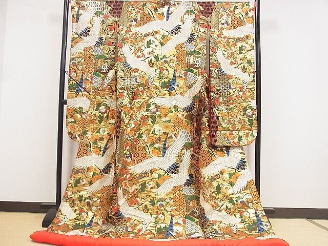  flat peace shop 2# gorgeous colorful wedding kimono Japanese clothes wedding wedding bride god company . type Tang woven . crane .. flower butterfly writing gold thread excellent article DAAA1527du