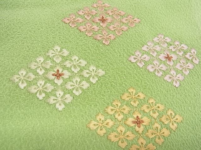 平和屋2■和装小物　半衿まとめて20点　刺繍　縮緬　無地　夏物含む　枝花　流水花文　花菱など　逸品　未使用　DAAB6078zzz_画像9