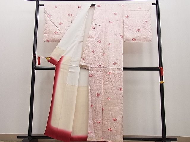 平和屋野田店■上質な小紋　乱菊　逸品　n-yc6340_画像3