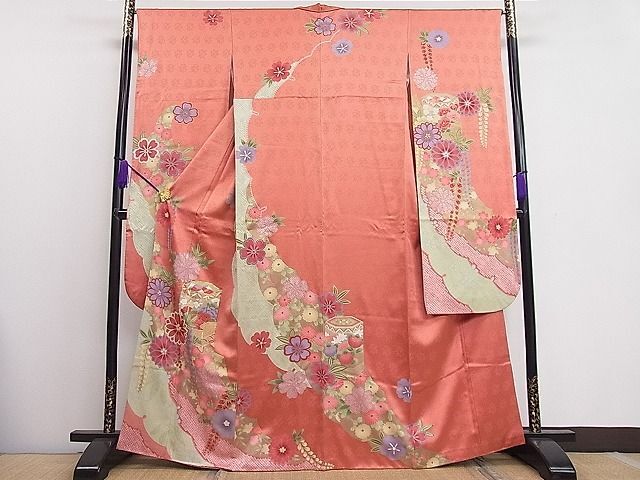 平和屋1■豪華振袖 駒刺繍 貝桶舞花文 金彩 逸品 CAAA7210utの画像1