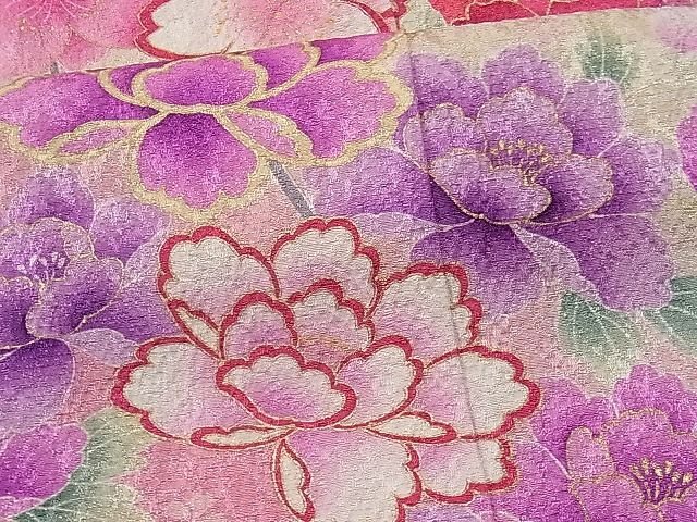  flat peace shop 1# gorgeous long-sleeved kimono rhinestone .. flower writing .. dyeing gold through . ground excellent article CAAA2037yc