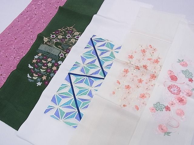 平和屋1■和装小物　重ね衿　半衿まとめて32点セット　刺繍　桜　花　金銀彩　逸品　未使用あり　CAAA2309ev_画像5