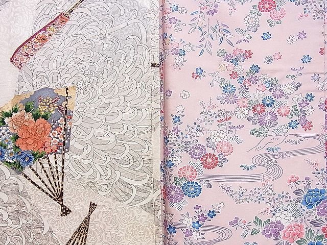  flat peace shop Noda shop #1 jpy fine pattern together 50 point crane scenery .. pine bamboo plum floral print . eyes type dyeing gold paint etc. have on possibility great number unused goods equipped all silk bbb379