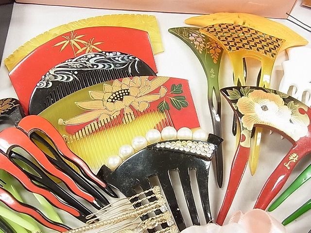  flat peace shop 1# kimono small articles hair ornament 38 point set ribbon . knob skill . lacqering chopsticks type Sakura excellent article CAAA3737eg