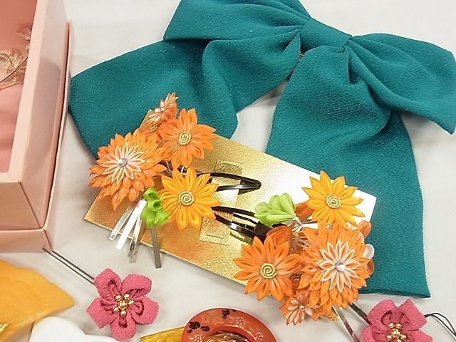  flat peace shop 1# kimono small articles hair ornament 38 point set ribbon . knob skill . lacqering chopsticks type Sakura excellent article CAAA3737eg