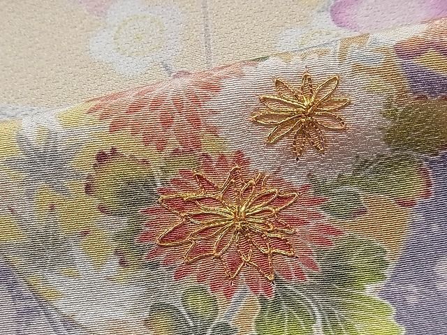 平和屋1■訪問着　駒刺繍　加賀花丸清々　暈し染め　金糸　仮絵羽　逸品　未使用　CAAA7538ua_画像7