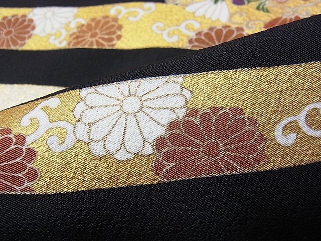  flat peace shop 1# gorgeous kurotomesode piece embroidery .. regular .. flower Tang . writing gold paint excellent article CAAA9076hy