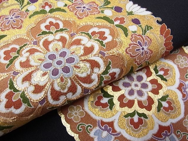  flat peace shop 1# gorgeous kurotomesode piece embroidery .. regular .. flower Tang . writing gold paint excellent article CAAA9076hy