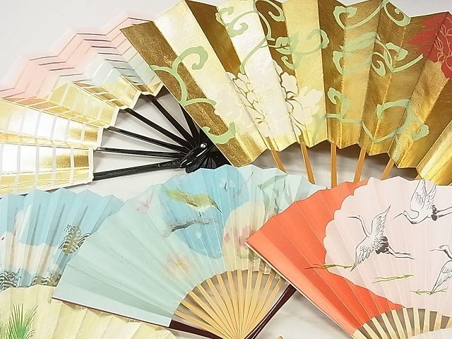 平和屋1■和装小物　扇子まとめて39点セット　礼装用　紫陽花　飛鶴文　うさぎ　箔散らし　逸品　CAAA3730eg_画像7