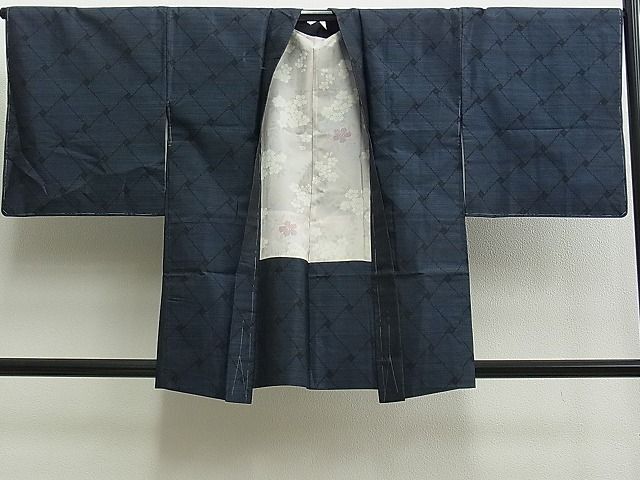 平和屋野田店■羽織　本場大島紬　組折り文様　逸品　未使用　n-je1463_画像1