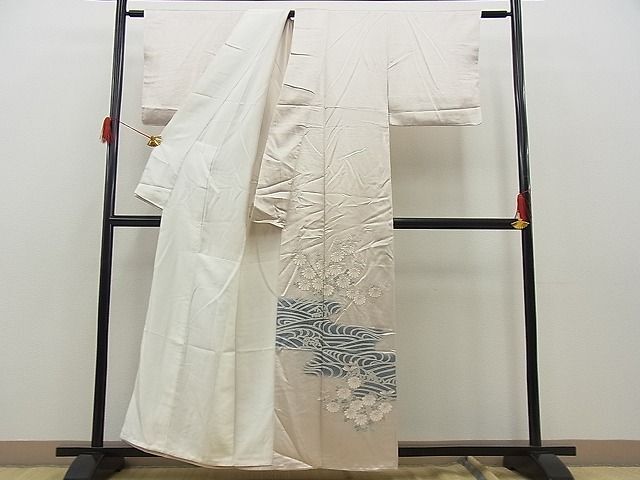 平和屋野田店■豪華色留袖　総相良刺繍　流水菊花文　暈し染め　逸品　n-fw6239_画像3