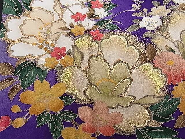 平和屋1■豪華振袖 駒刺繍 草花文 暈し染め 金彩 逸品 CAAC6157txの画像4