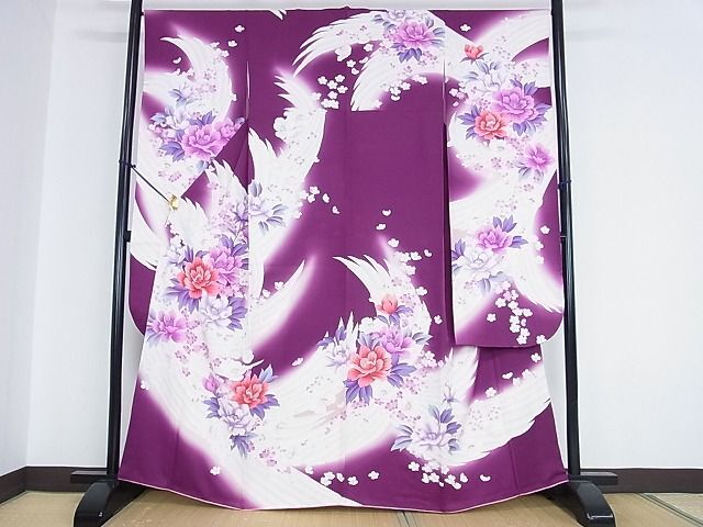 平和屋2■豪華振袖 舞花文 暈し染め 逸品 DAAB2315azの画像1