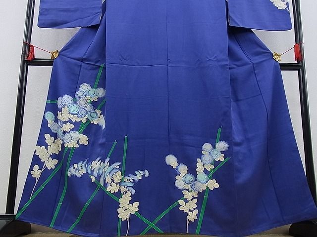 平和屋野田店■訪問着　友禅　刺繍　竹垣菊文　金彩　逸品　n-kg6358_画像3