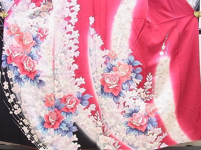 平和屋野田店■豪華振袖 薔薇 バラ ぼかし染め 金彩 逸品 n-gt4153の画像4