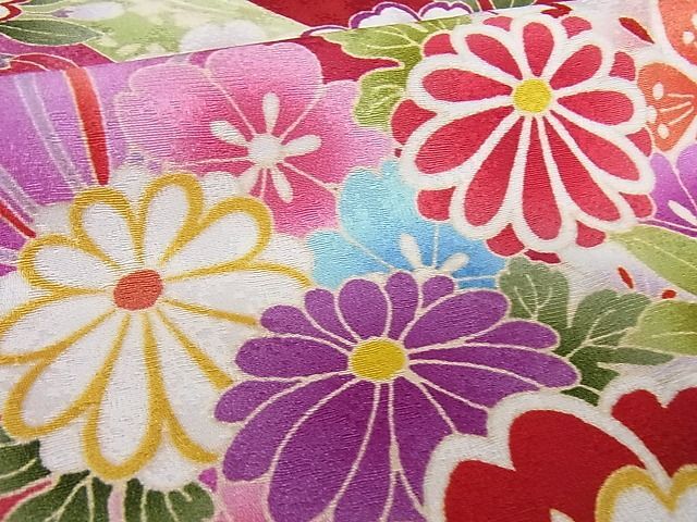 平和屋2■豪華振袖 駒刺繍 鬘帯舞花文 暈し染め 京都きもの友禅扱い 逸品 DAAB7493psの画像8