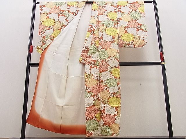 平和屋野田店■上質な小紋 牡丹尽くし 逸品 n-yt1070の画像2