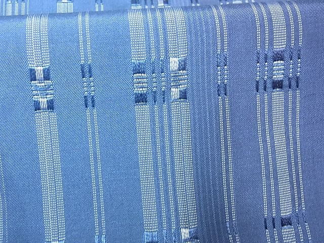 平和屋-こころ店■藍染花織 紬 Japan-Blue 格子 証紙付き まるやま扱い 正絹 逸品 AAAC7779Ataの画像6