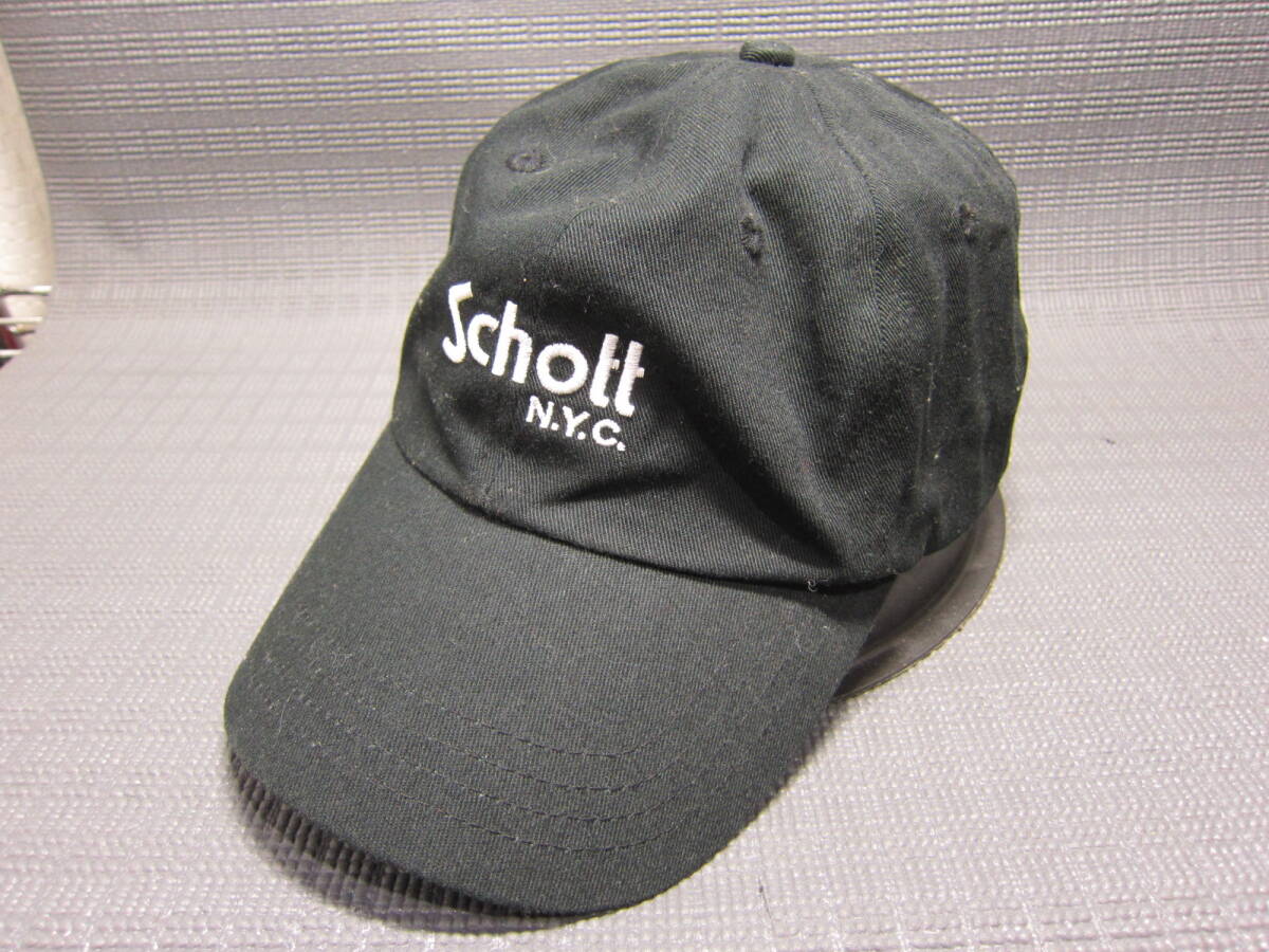 Schott N.Y.C ショット キャップ 帽子 黒 57～60cm S2403Cの画像1
