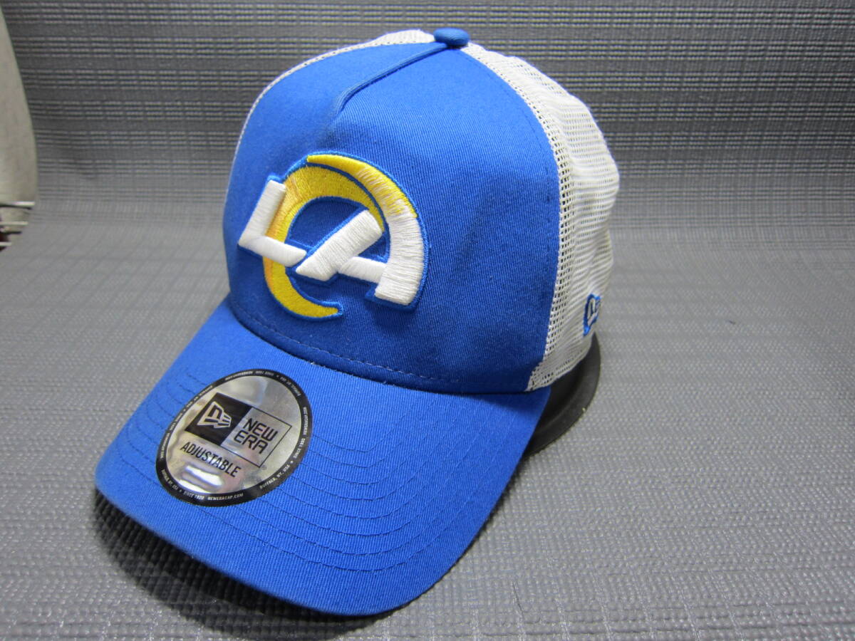 NEW ERA ニューエラ × LA ロサンゼルスラムズ　NFL　メッシュキャップ　帽子　青×白　スナップバック フリーサイズ　S2403F_画像1