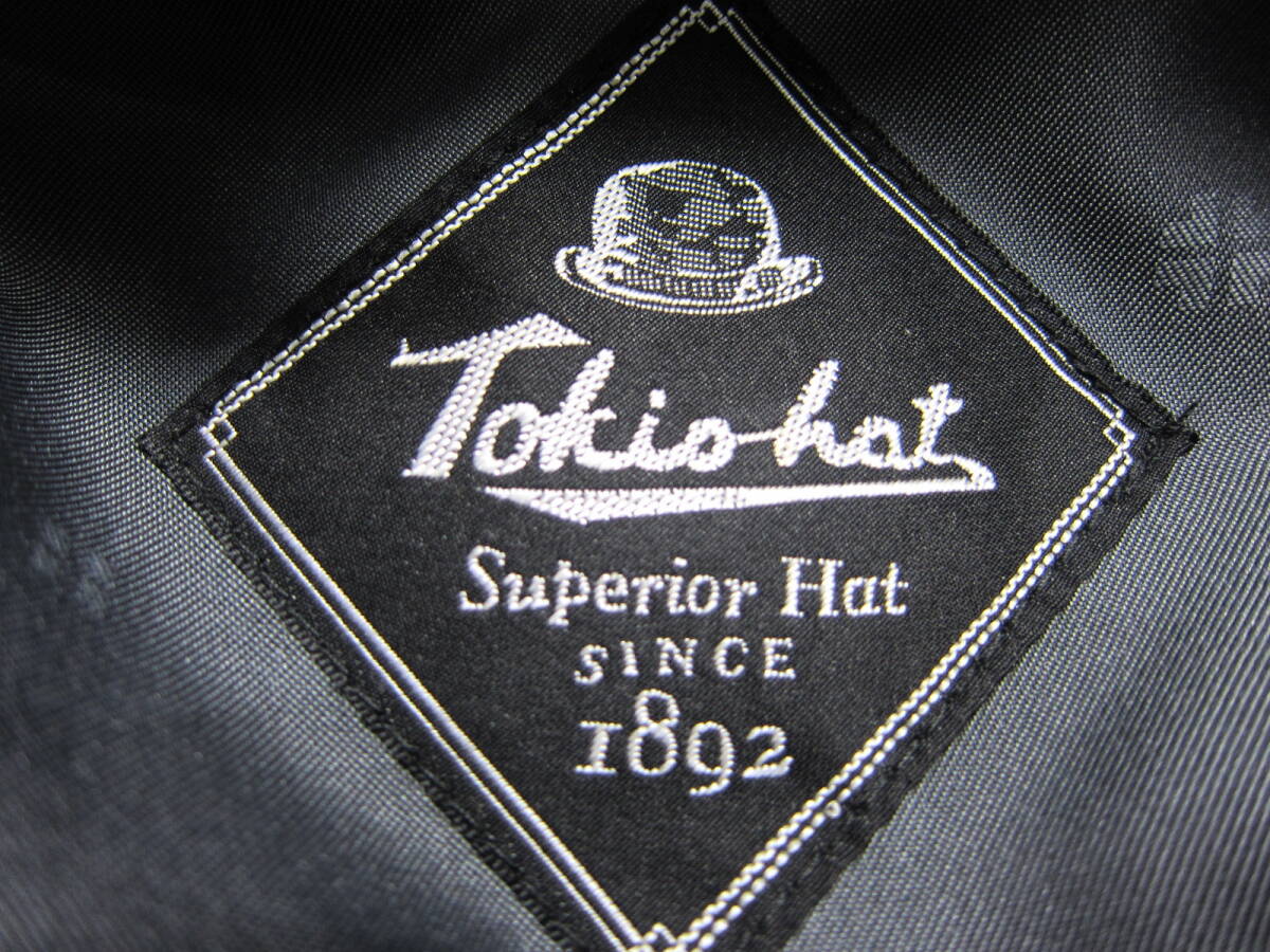 TOKIO HATトーキョーハット　ハット　ソフト帽子　白×黒　57～59cm　S2403F_画像5