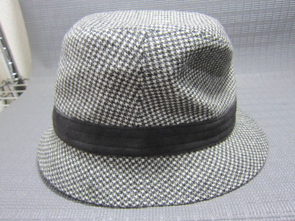 TOKIO HATトーキョーハット　ハット　ソフト帽子　白×黒　57～59cm　S2403F_画像3