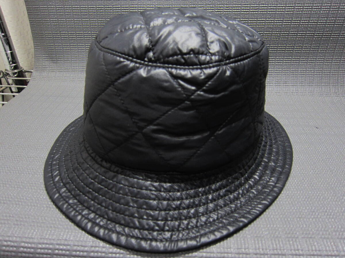 イタリア製　MEMAR メマー　ナイロン　キルティング　ダウンハット　帽子　黒　57cm　S2403F_画像1