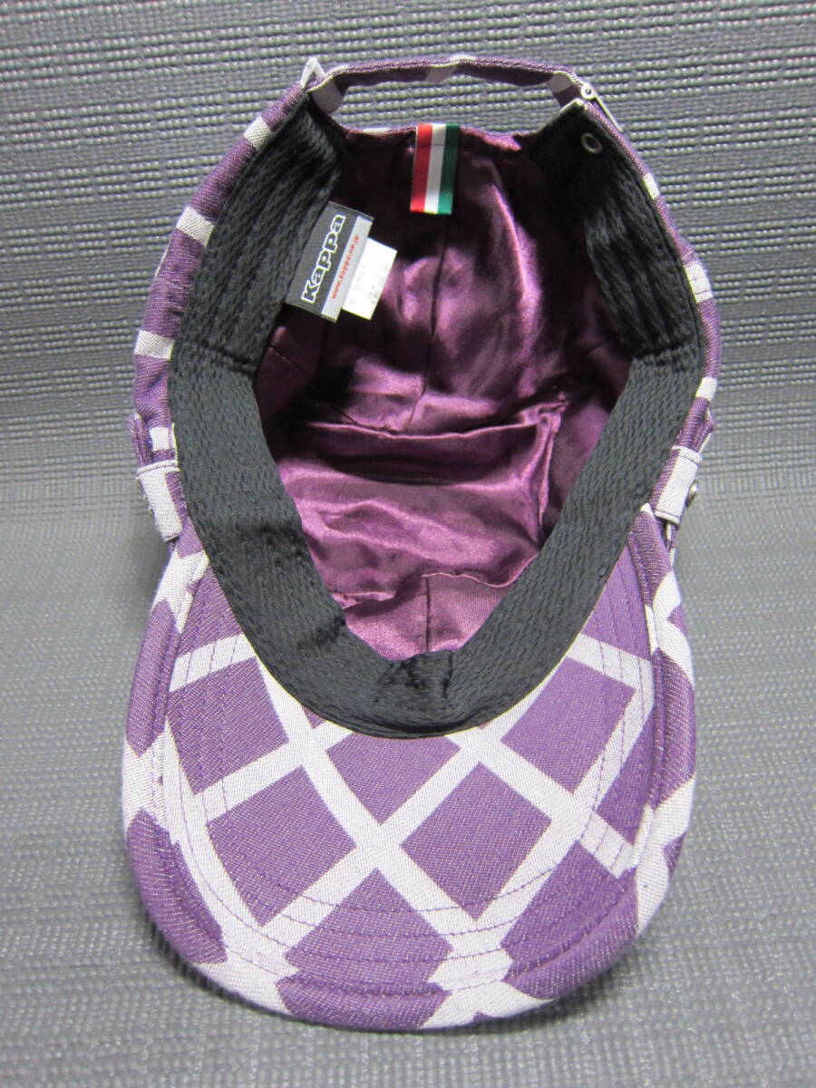 Kappa カッパ　ワークキャップ　帽子　紫×白　クロス　56～59cm　S2403C_画像4