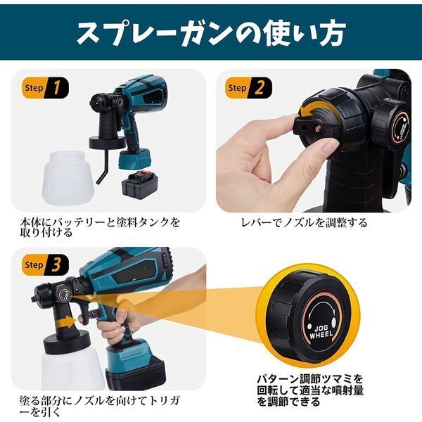  cordless spray gun electric spray gun Makita 18V battery - using together painting . fog. width adjustment possibility 1000ml electric pe Inter battery *2