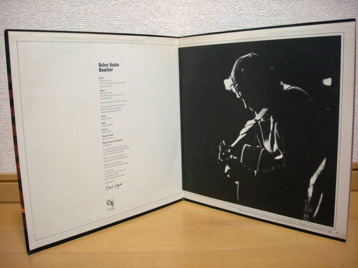 ガボール・ザボ【1974年 US盤 ORIG LP】GABOR SZABO Rambler | CTI Records CTI 6035 (VAN GELDER刻印 / オリジナル / ジャズギター_画像5