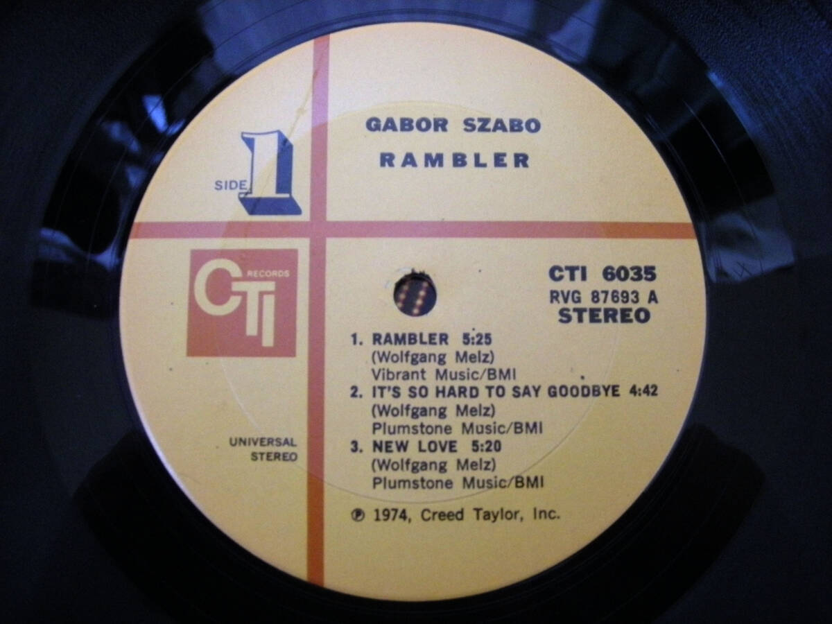 ガボール・ザボ【1974年 US盤 ORIG LP】GABOR SZABO Rambler | CTI Records CTI 6035 (VAN GELDER刻印 / オリジナル / ジャズギター_画像9